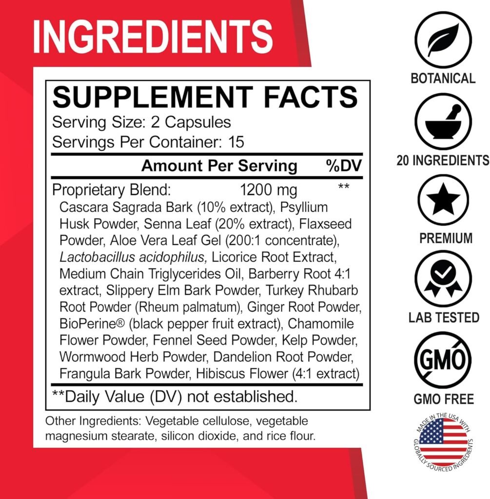 Colon Cleanser Detox for Weight Flush - 15 Day Colon Cleanse Pills Poop for Women Men - Fast Natural Laxative, Bowel Movement Supplements Intestinal Health Body Flush Stomach Bloating Gut Loss Support