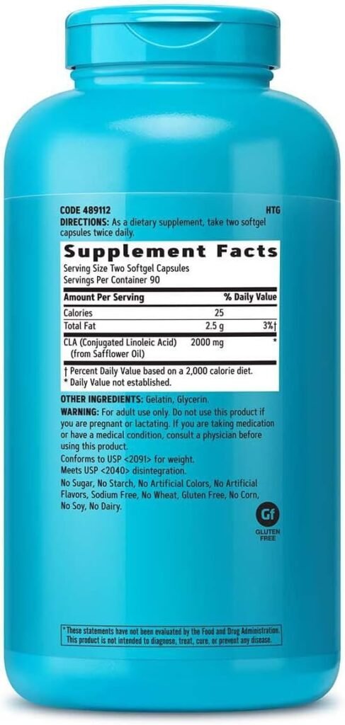 GNC Total Lean CLA | Improve Body Composition  Lean Muscle Tone, Fuels Fat Metabolism  Energy without Stimulants | Gluten Free | 180 Softgels
