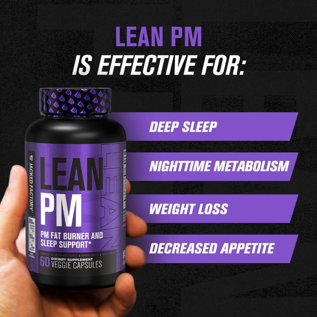 Jacked Factory Burn XT Thermogenic Fat Burner  Lean PM Nighttime Weight Loss Supplement for Men  Women 60 Veggie Diet Pills