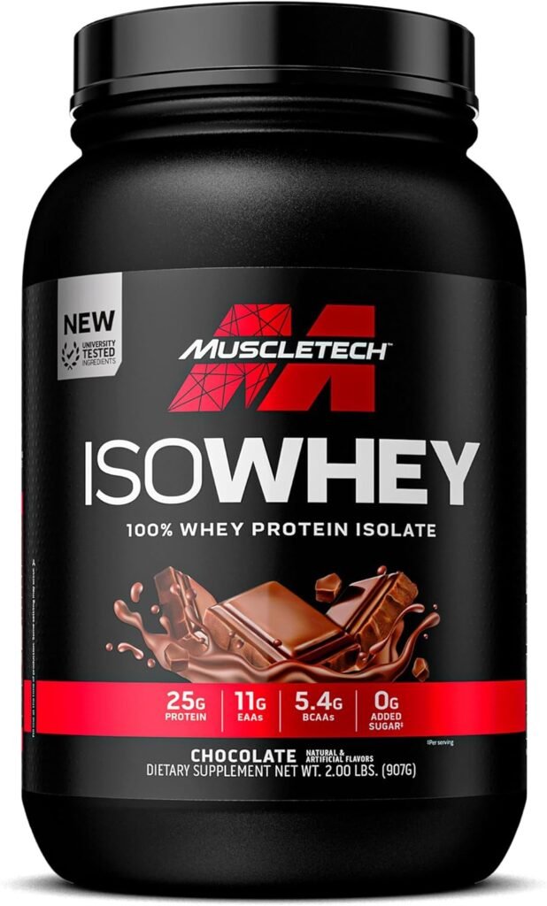 MuscleTech | IsoWhey | Whey Protein Isolate Powder| Muscle Builder for Men  Women | Post Workout Recovery Supplement | Chocolate | 2 lbs | 29 Servings