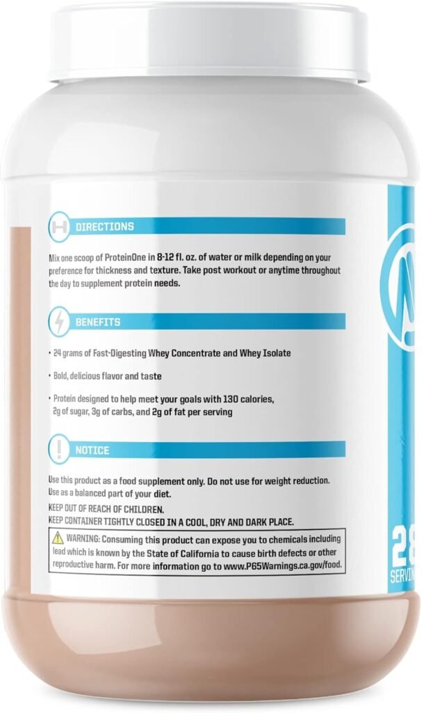 NutraOne ProteinOne Whey Protein Promote Recovery and Build Muscle with a Protein Shake Powder for Men  Women (Fruity Bites Cereal - 2 lbs.)
