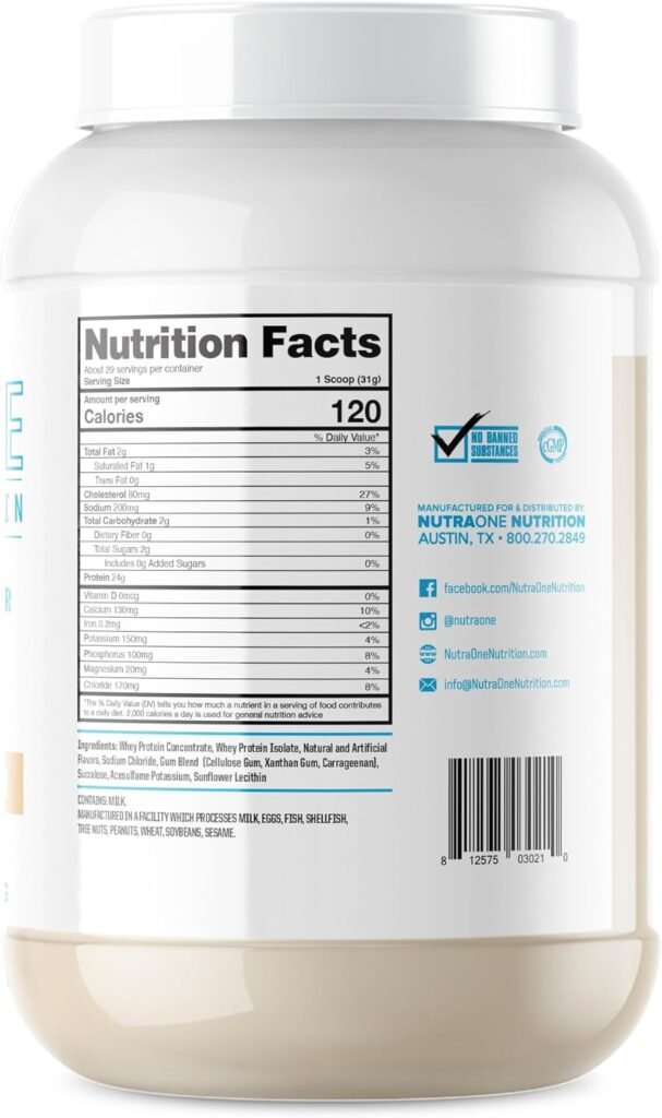 NutraOne ProteinOne Whey Protein Promote Recovery and Build Muscle with a Protein Shake Powder for Men  Women (Fruity Bites Cereal - 2 lbs.)