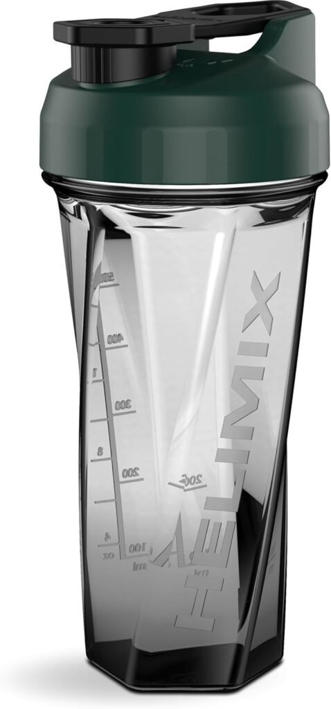 HELIMIX 2.0 Vortex Blender Shaker Bottle Holds upto 28oz | No Blending Ball or Whisk | USA Made | Pre Workout Protein Drink Shaker Cup | Weight Loss Supplements Shakes | Top Rack Safe