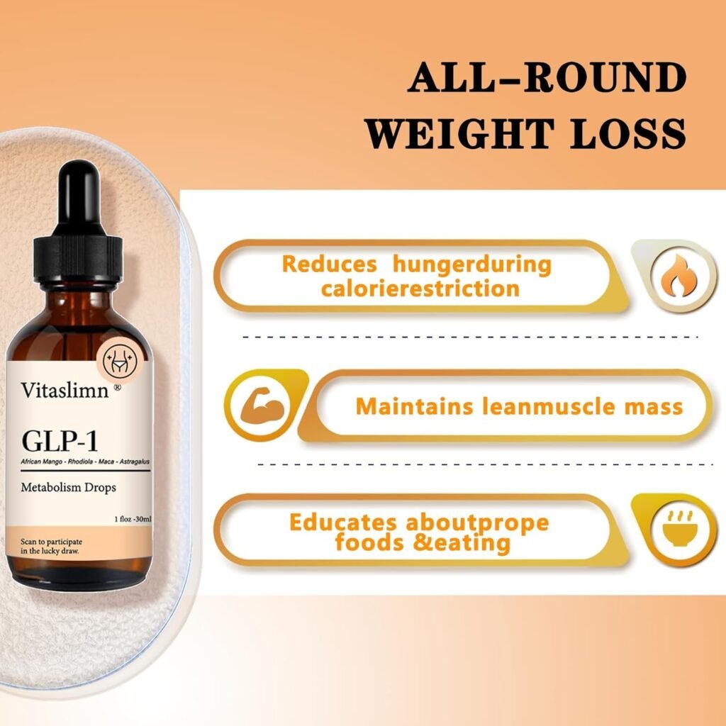 TRIMOVA Drops, VITASLIMN GLP-1 Metabolism Drops, VITASLIMN Metabolism Vitamin Drop, GLP-1 Slifuse Satiation Burn Drops, Wellemp Metabolism Vitamin Drops for MenWomen(1pc)